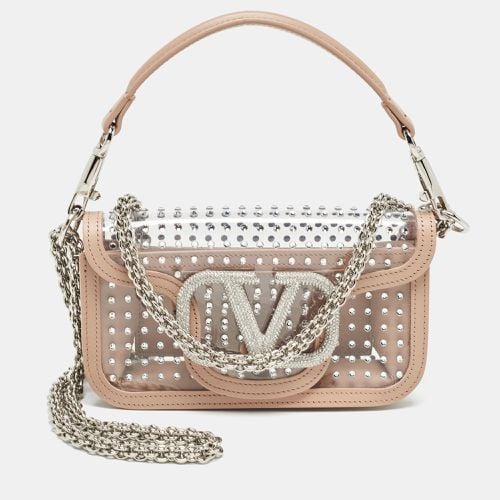 PVC and Leather Small Crystals Loco Shoulder Bag - Valentino - Modalova