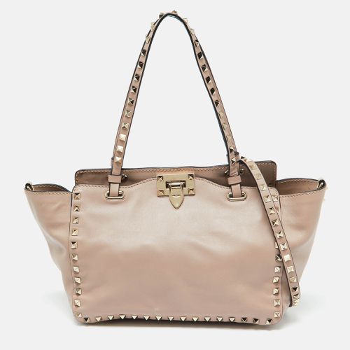 Leather Medium Rockstud Trapeze Tote - Valentino - Modalova