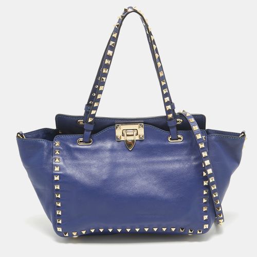 Leather Small Rockstud Trapeze Tote - Valentino - Modalova