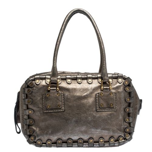 Leather Studded Satchel - Valentino - Modalova