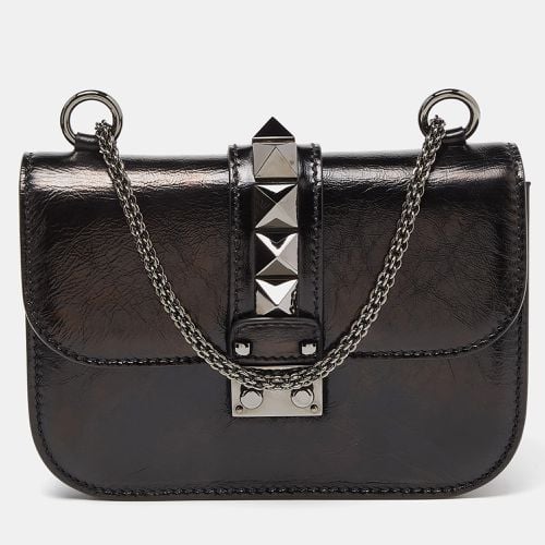 Leather Small Rockstud Glam Lock Flap Bag - Valentino - Modalova