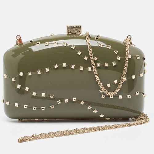 Dark Plexiglass Rockstud In The Clutch - Valentino - Modalova