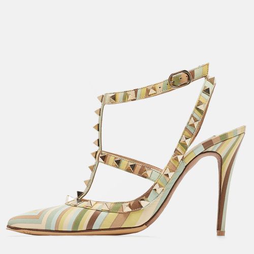 Multicolor Leather Rockstud Strappy Pointed Toe Pumps Size 36.5 - Valentino - Modalova