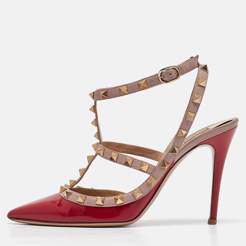 Patent Leather Rockstud Ankle Strap Pumps Size 37.5 - Valentino - Modalova