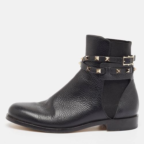 Leather Rockstud Ankle Length Boots Size 37 - Valentino - Modalova