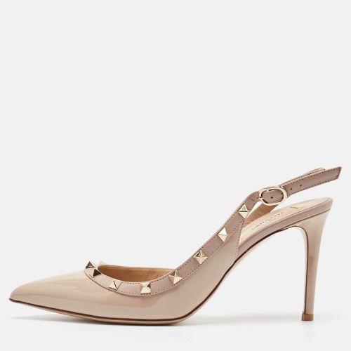 Dusty Patent Leather Rockstud Slingback Pumps Size 40 - Valentino - Modalova