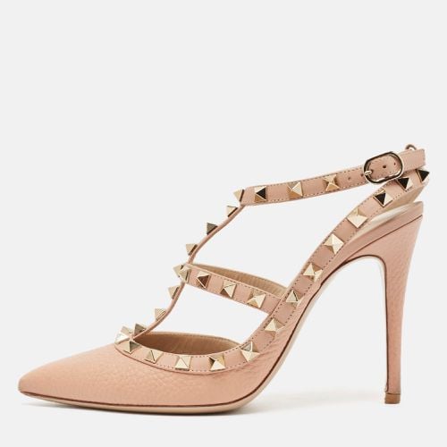 Leather Rockstud Ankle Strap Pumps Size 37 - Valentino - Modalova