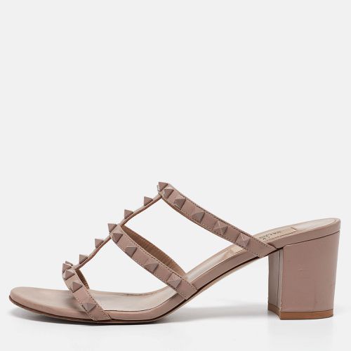 Dusty Leather Rockstud Slide Sandals Size 39 - Valentino - Modalova