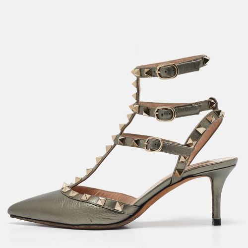 Leather Rockstud Ankle Strap Pumps Size 36.5 - Valentino - Modalova