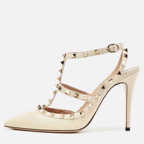 Leather Rockstud Ankle Strap Pumps Size 39.5 - Valentino - Modalova