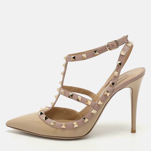 Leather and Patent Leather Rockstud Pumps Size 40.5 - Valentino - Modalova