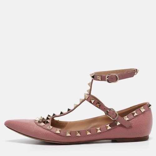 Leather Rockstud Ballet Flats Size 37.5 - Valentino - Modalova