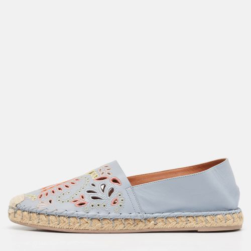 Light Embroidered and Laser Cut Leather Espadrille Flats Size 38 - Valentino - Modalova