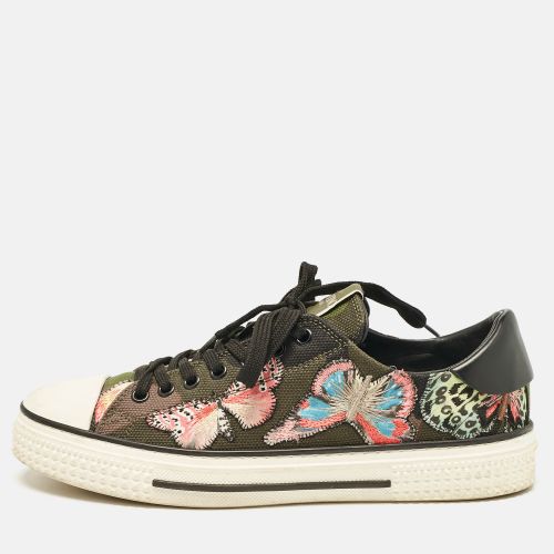 Leather and Canvas Camubutterfly Lace Up Sneakers Size 40 - Valentino - Modalova