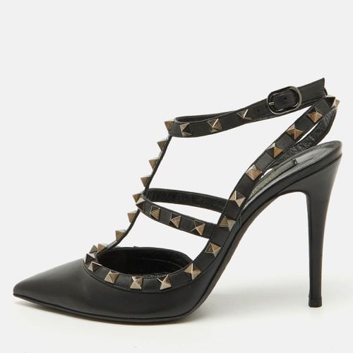 Leather Rockstud Ankle Strap Pumps Size 38 - Valentino - Modalova