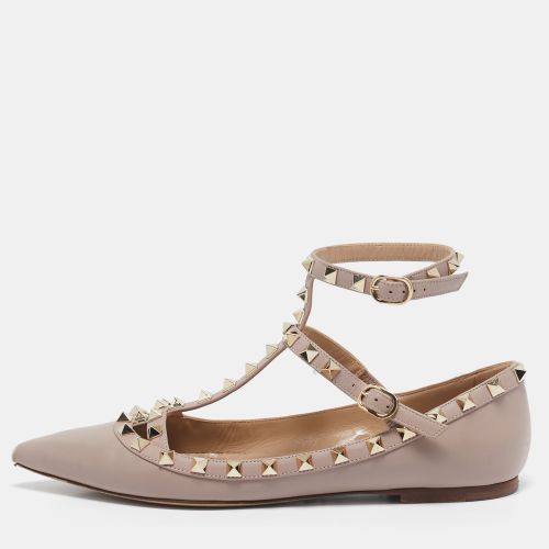 Leather Rockstud Cage Ballet Flats Size 38 - Valentino - Modalova