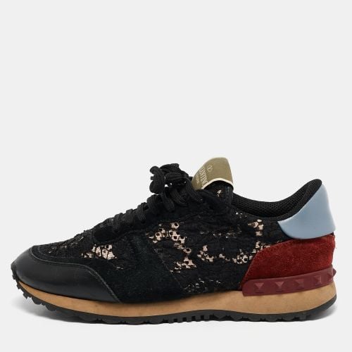 Leather And Lace Rockrunner Sneakers Size 36.5 - Valentino - Modalova