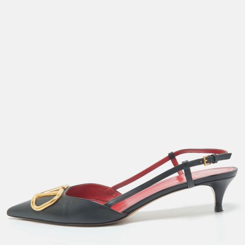 Leather Escape V logo Slingback Pumps Size 40 - Valentino - Modalova