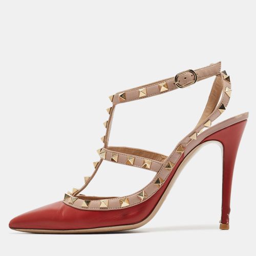 Dusty Pink Leather Rockstud Ankle Strap Pumps Size 39 - Valentino - Modalova