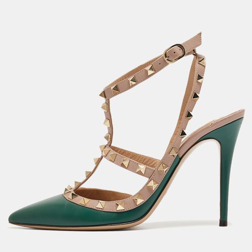 Leather Rockstud Ankle Strap Pumps Size 39 - Valentino - Modalova