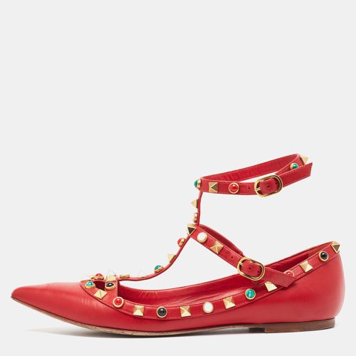 Leather Rockstud Ballet Flats Size 37 - Valentino - Modalova