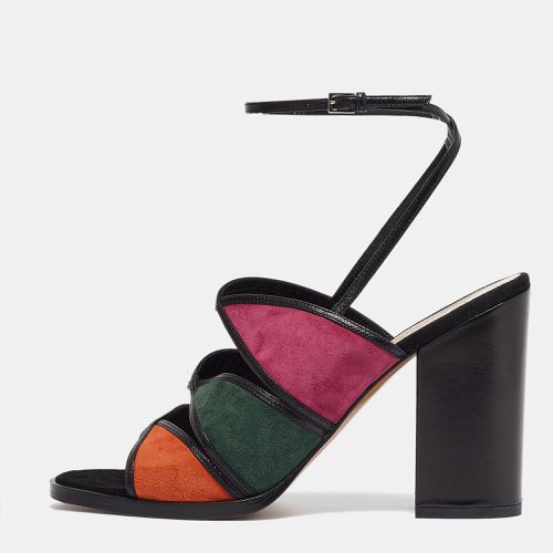 Suede and Leather Ankle Wrap Sandals Size 38 - Valentino - Modalova