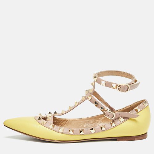 Leather Rockstud Strappy Ballet Flats Size 36 - Valentino - Modalova