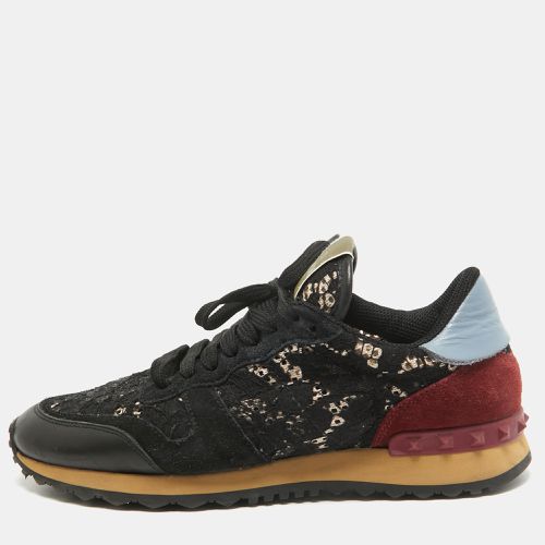 Multicolor Suede and Lace Rockrunner Sneakers Size 42 - Valentino - Modalova