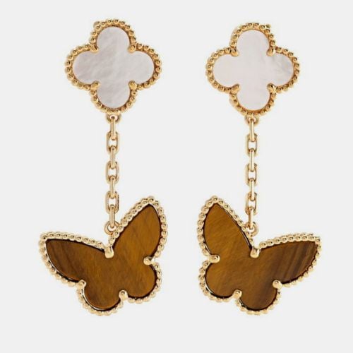 K gold Lucky Alhambra 2 motif earrings - Van Cleef & Arpels - Modalova