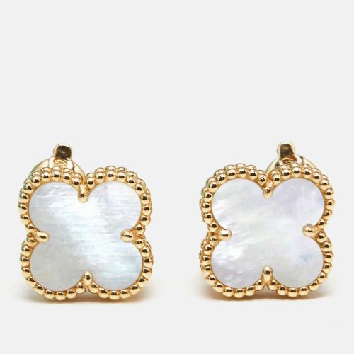 Vintage Alhambra Mother of Pearl 18k Gold Earrings - Van Cleef & Arpels - Modalova