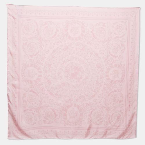 Floral Print Silk Square Scarf - Versace - Modalova