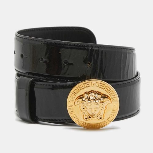 Patent Leather Medusa Head Buckle Belt 85CM - Versace - Modalova