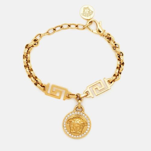 Medusa Greca Crystals Tone Bracelet - Versace - Modalova