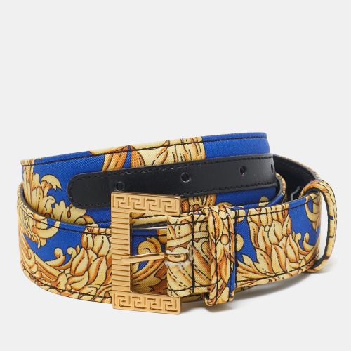 Baroque Print Fabric Buckle Waist Belt - Versace - Modalova