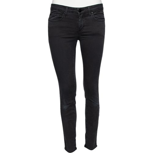 Charcoal Denim Stud Embellished Pocket Detailed Jeans S - Versace - Modalova