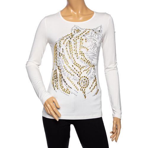 Off- Embellished Jersey Long Sleeve T-Shirt M - Versace - Modalova