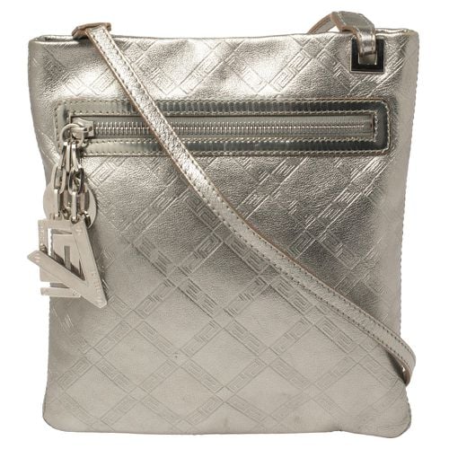 Silver Leather Slim Crossbody Bag - Versace - Modalova