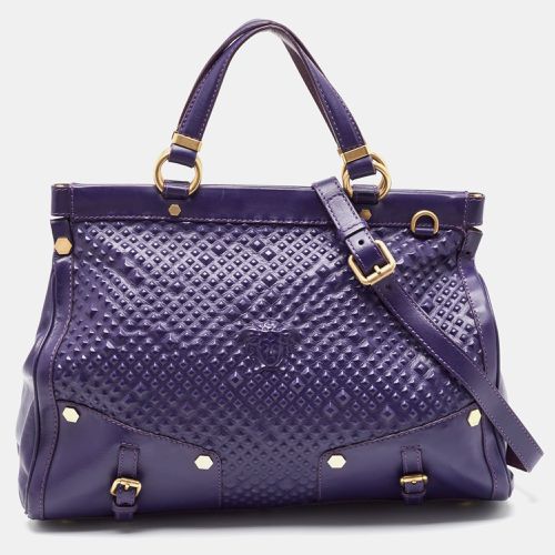 Embossed Leather Medusa Studded Tote - Versace - Modalova