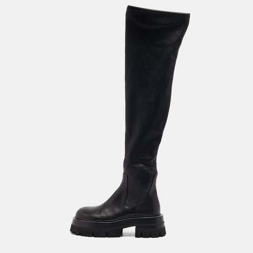 Leather Over The Knee Boots Size 37 - Versace - Modalova