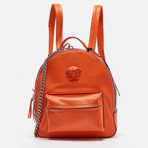 Leather Medusa Backpack - Versace - Modalova