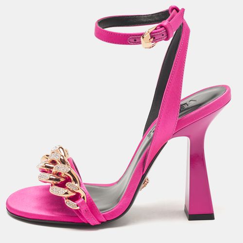 Satin Medusa Chain Ankle Strap Sandals Size 36 - Versace - Modalova