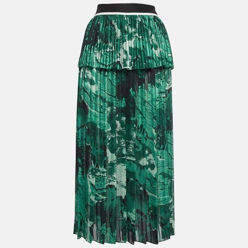 Crepe and Satin Plisse Midi Skirt M - Victoria Beckham - Modalova