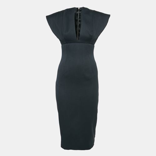 Cotton Canvas Plunging Neck Sheath Dress M - Victoria Beckham - Modalova