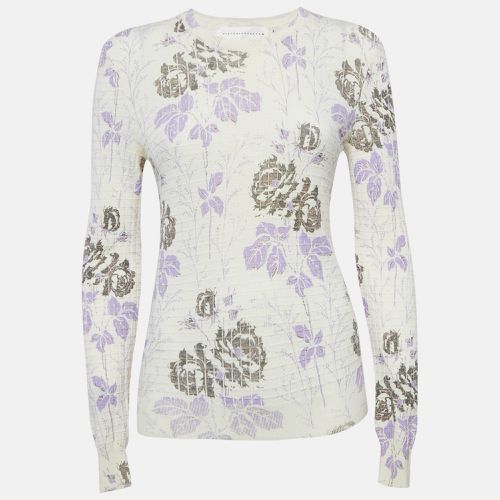 Floral Print Wool Knit Sweater S - Victoria Beckham - Modalova