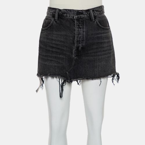 Denim Charcoal Denim Distressed Frayed Hem Mini Skirt M - X Alexander Wang - Modalova