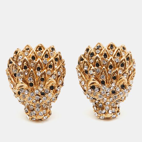 Tone Crystal Embellished Clip-On Earrings - Yves Saint Laurent - Modalova