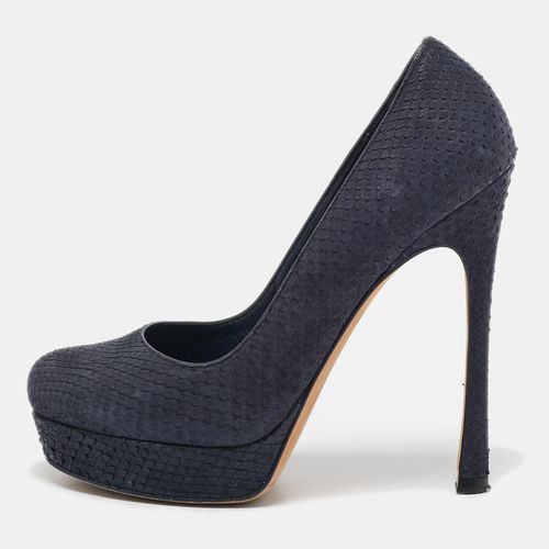 Python Leather Platform Pumps 37.5 - Yves Saint Laurent - Modalova