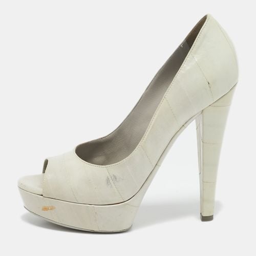 Eel Leather Peep Toe Pumps Size 36 - Yves Saint Laurent - Modalova