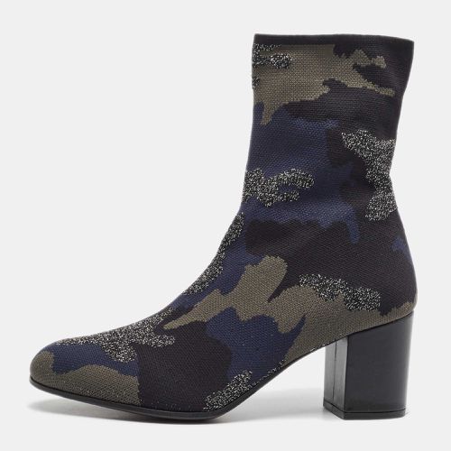 Camouflage Print Knit Fabric Ankle Boots Size 40 - Zadig & Voltaire - Modalova