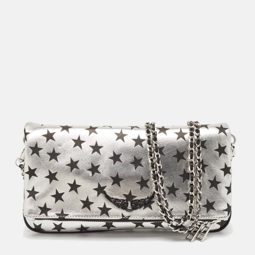 Black Leather Circus Star Rock Foldover Clutch Bag - Zadig & Voltaire - Modalova